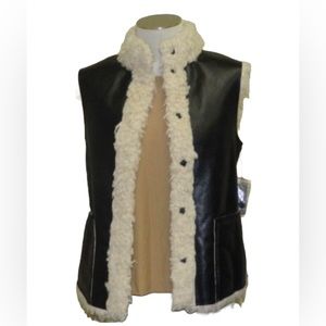 Faux Leather Reversible Vest